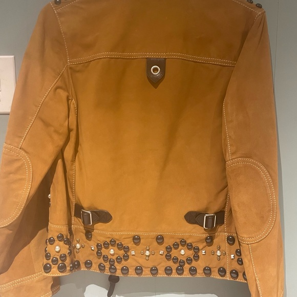 Coach lamb suede leather jacket with studs - Picture 5 of 13